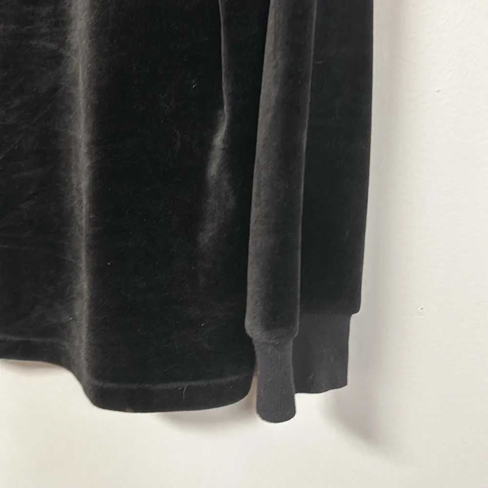 Justice Velvet velour Black Super Soft Hoodie Pullover size 14 / 16 girl EUC!